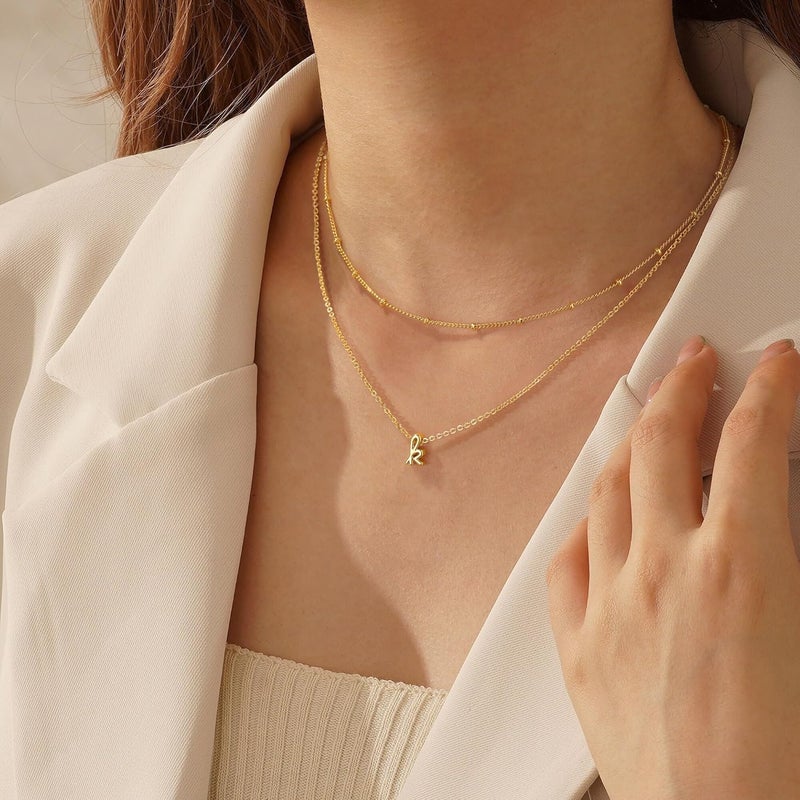 Yoosteel Valentines Gifts for Women - Layered Initial Necklaces for Women Trendy 14K Gold Plated Letter A-Z Necklace Gold/Silver Initial Necklace Stack Birthday Gifts for Teen Girls Jewelry - Image 2